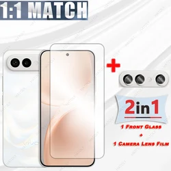 Premium Glass Protective Film & HD Clear Screen Protector with Camera Lens Cover for 2 Screen Glass