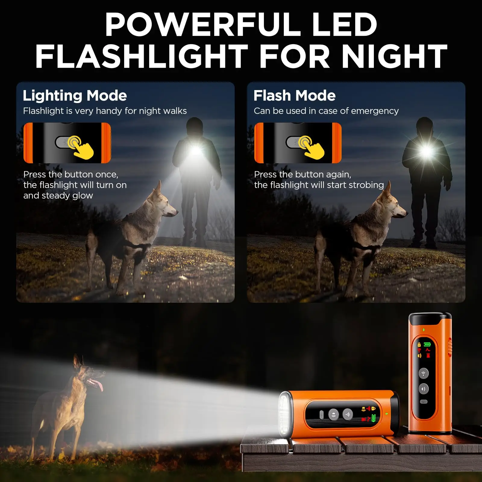 Dog Repeller – Anti-Bark & Training Device with Flashlight 2