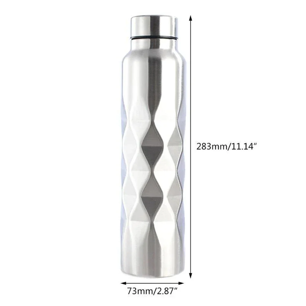 Sports Water Bottle 1000ml Stainless Steel Single-wall Leak-Proof for Fitness Gym Camping