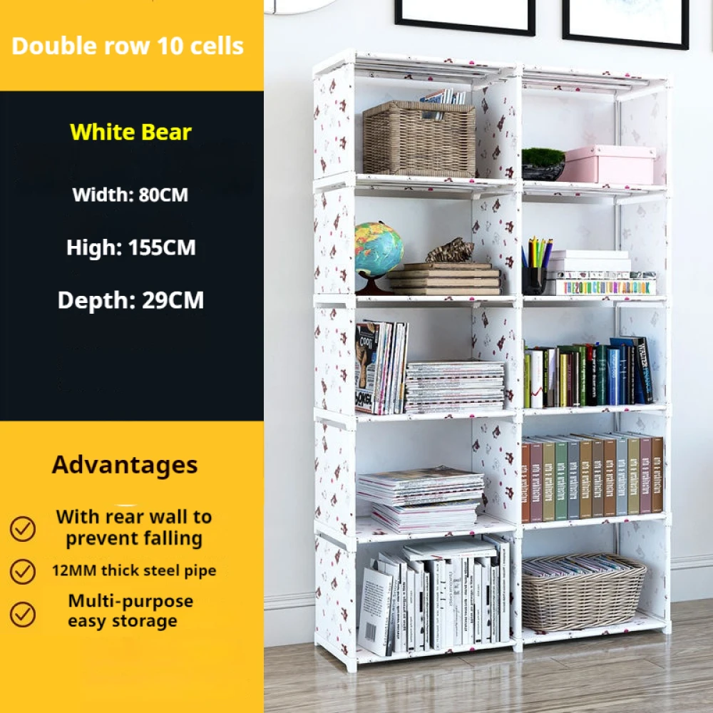 Simple Bookshelf Floor To Ceiling Dormitory Space Saving Home Storage Rack Wear-resistant Rack Multifunctional Storage Cabinet storage rack
