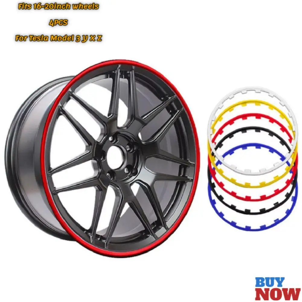 Universal Car 4pcs Vehicle Wheel Rims Edge Protector Tire Guard Strip For Tesla Y X Z Strips Tire Guard Line Rubber