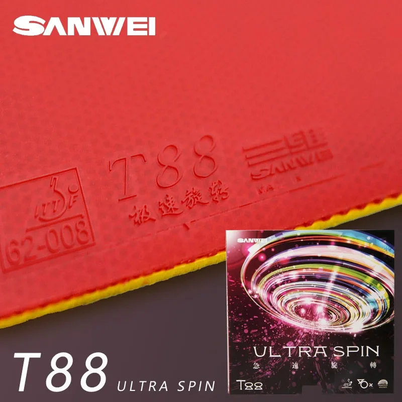 SANWEI Ultra Spin Table Tennis Rubber with Semi-Sticky Control and High Elasticity Sponge