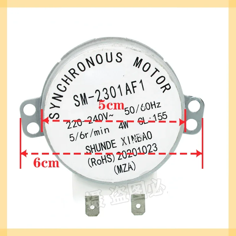 SM-2301AF1 220V 4W 5/6r/min Synchronous Motor Accessories For Microwave Oven Flat Shaft Motor