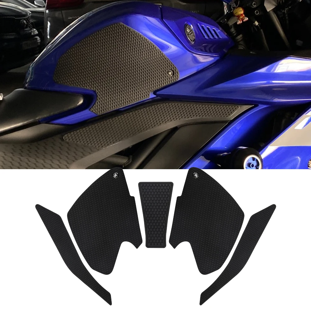 

For Yamaha YZF R3 R25 YZFR3 2019 - 2023 Side Fuel Tank pad Tank Pads Protector Stickers Decal Gas Knee Grip Traction Pad Tankpad
