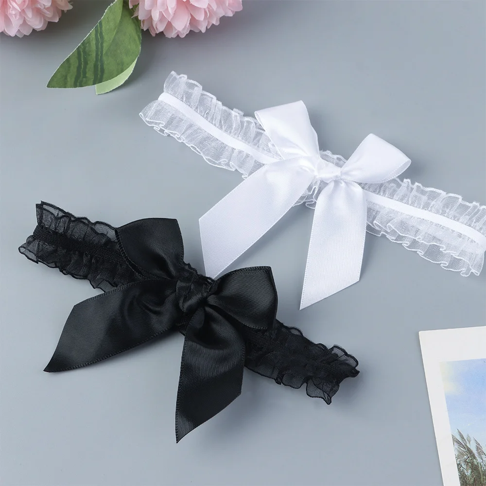 Garter Belt Womens Sexy Lace Bowknot Elastic Leg Ring Stocking Suspender Bride Cosplay Party Accessories 1PC