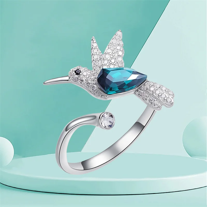 Adjustable Hummingbird Ring Womens Ring
