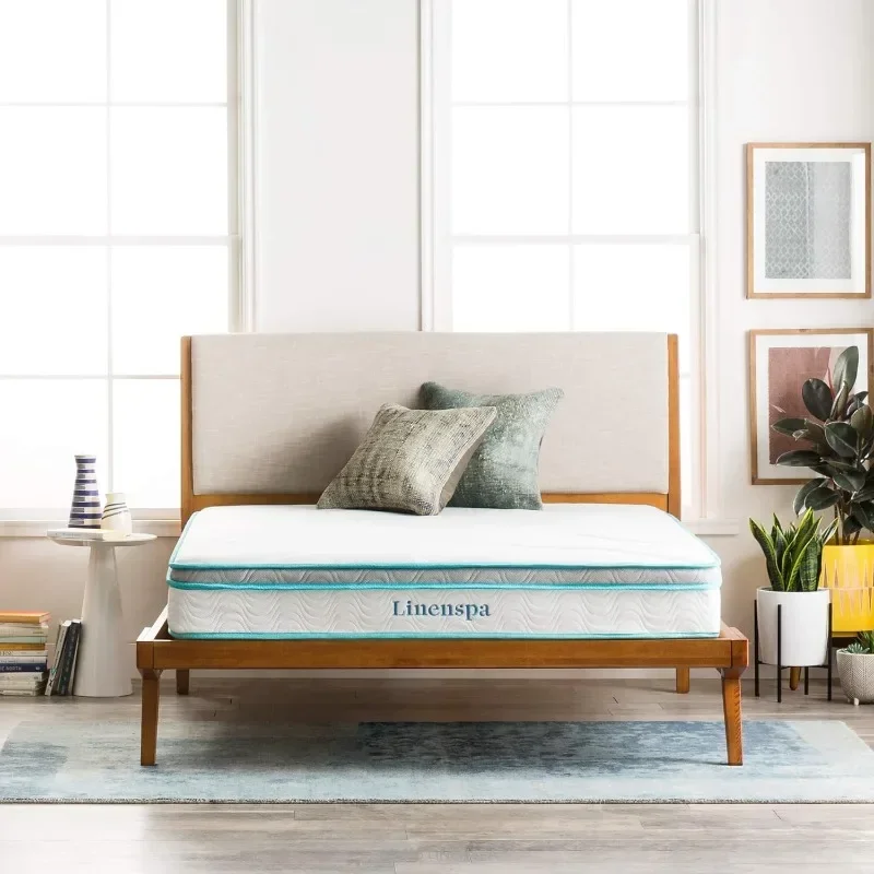 Linenspa 8 Inch Memory Foam and Spring Hybrid Mattress - Medium Firm Feel - Bed in a Box - Quality Comfort and Adaptive Support 2