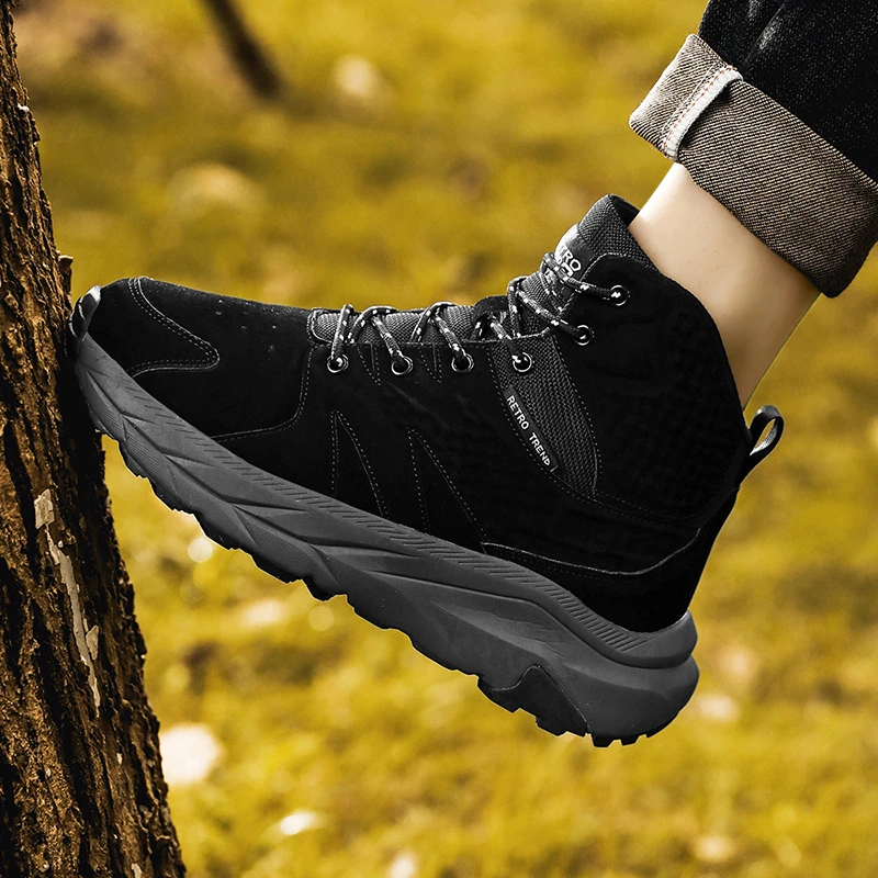 

Мужская обувь на платформе Новинка Осень-зима 2023 мужские высокие туфли на шнуровке с вулканизированной подошвой Нескользящая износостойкая повседневная спортивная обувь