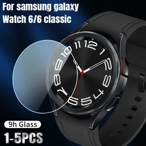 Закаленное стекло для Samsung Galaxy Watch 6 40 мм 44 мм Защита экрана от царапин HD Clear Screen Protector для Galaxy Watch 6 Classic 43 мм 47 мм