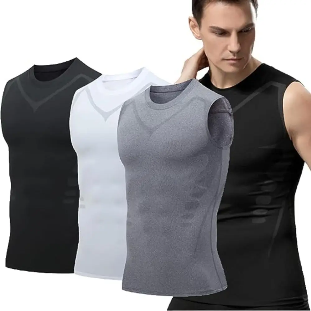 

Shaping Ionic Shaping Vest New Sleeveless Comfortable Sports Skin-tight Vests Breathable Fitness Top Men