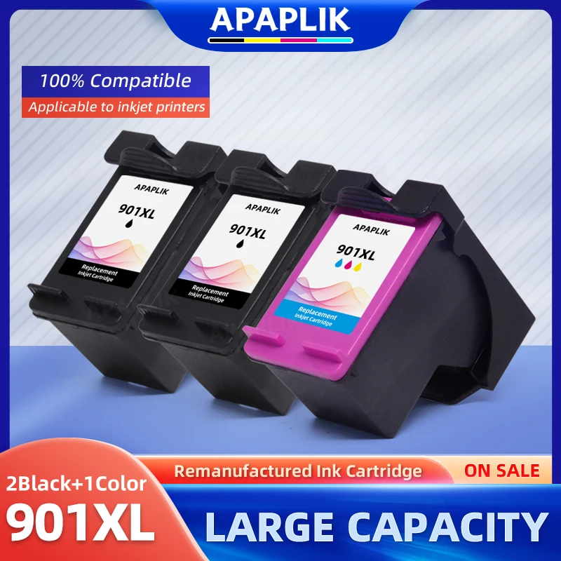 Sostituzione Delle Cartucce Di Inchiostro Apaplik 901Xl Per Hp901Xl Per Cartuccia Di Inchiostro Hp 901 Per Officejet 4500 J4500 J4540 J4550 J4580