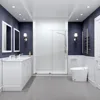 76 x 60 inch Semi-Frameless Shower Door in Brushed Nickel, Longboat Water Repellent Glass Shower Door with Seal Strip Parts 2