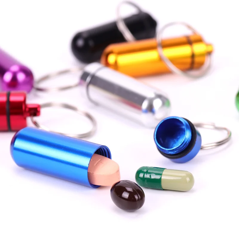 Compact Waterproof Aluminum Pill Organizer and Storage Container