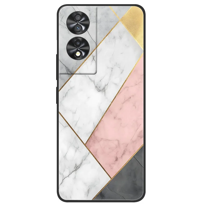 Elegant Marble Soft Matte Silicone Phone Case - Full Coverage Design, 6.78''