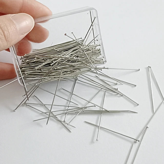 500 épingles En T Acier Inoxydable 25 Mm - Pour Perruques, Couture, Tricot, Bijoux, Avec Boîte De Rangement