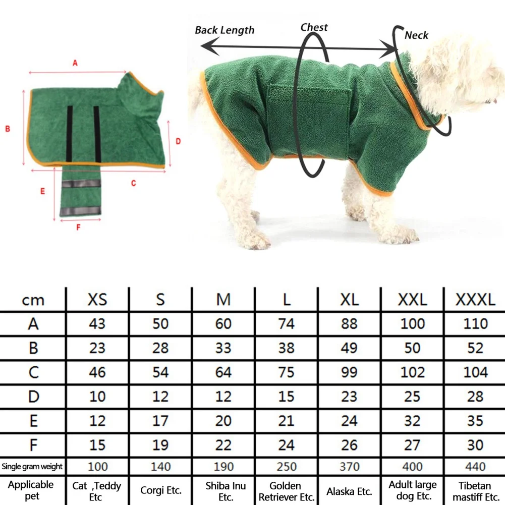 Hund Bademantel Handtuch super saugfähig Hund Trocken mantel verstellbares Haustier Handtuch für kleine mittelgroße Hunde Katzen Hund Zubehör