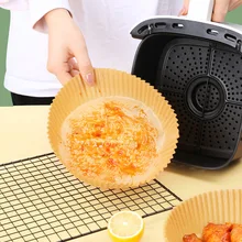 50Pcs/Set Disposable Air Fryer Baking Paper Liner Plastic Boxes Pack Non-stick Steamer Inner Baking Paper Barbecue Plate Kitchen