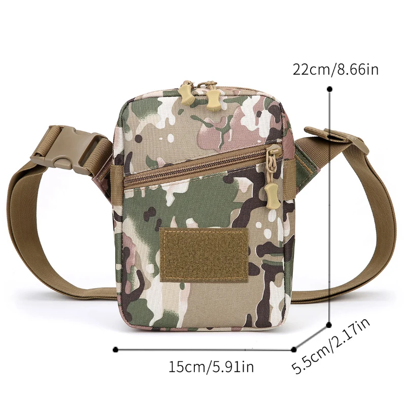 Camouflage crossbody bag, suitable for outdoor activities - hiking chest bag, with adjustable shoulder straps, side backpack