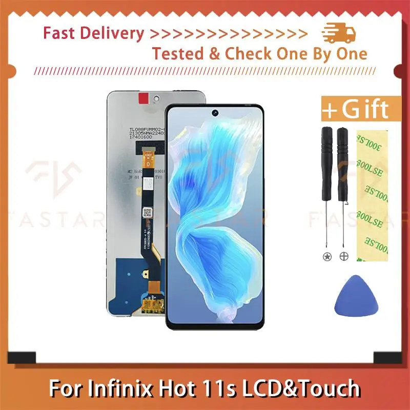 

6.8" Original For Infinix Hot 11s LCD X6812 Display Touch Screen Digitizer Assembly Replacement Hot11s lcd