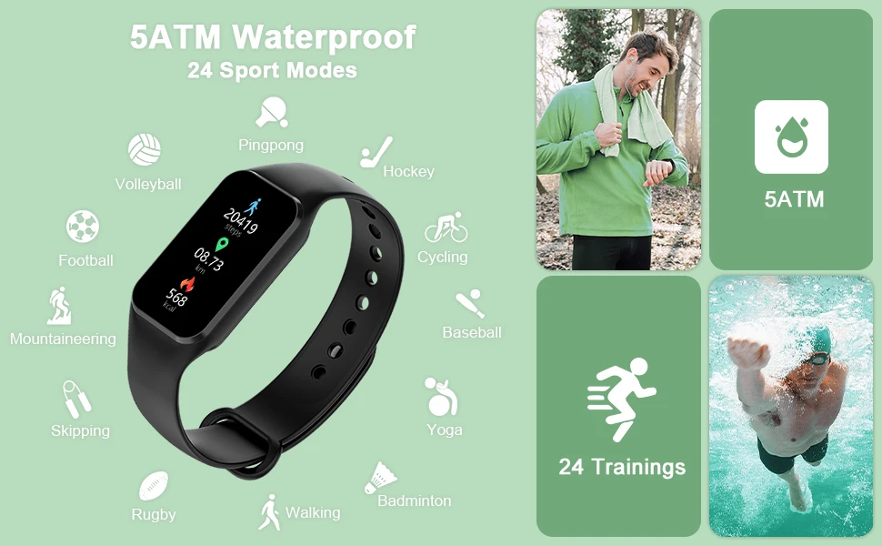 Blackview Smart Watch Bluetooth Fitness Tracker with Heart Rate/Blood Oxygen/Sleep Monitor, Activity Tracker with 24 Sport Modes