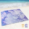 Beach Blanket Waterproof Sandproof,Blue Marble Black Picnic Rugs with Sand Pockets and Stakes,Marbling Outdoor Pad for Seaside 4