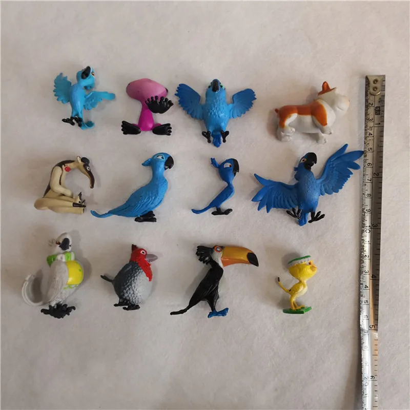 12 Stks/partij Mini Rio Adventure Papegaai Vrienden Vogels Pvc Actiefiguren Cartoon Collectie Speelgoed Voor Jongen Juguete Model Gift Kid