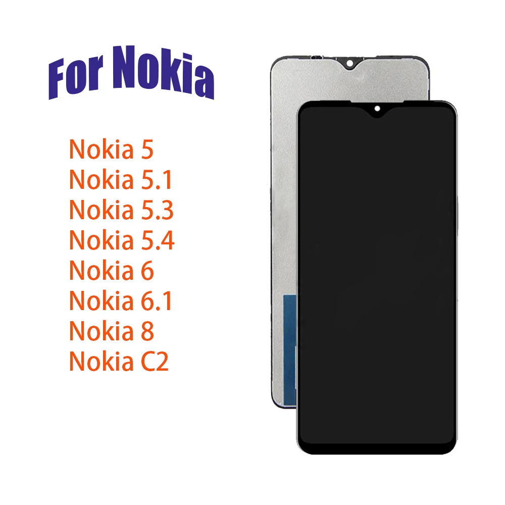 

Высококачественный ЖК-дисплей для Nokia 5 5,1 5,3 5,4 6 6,1 8 C2 дисплей сенсорный ЖК-экран дигитайзер в сборе Запасная часть