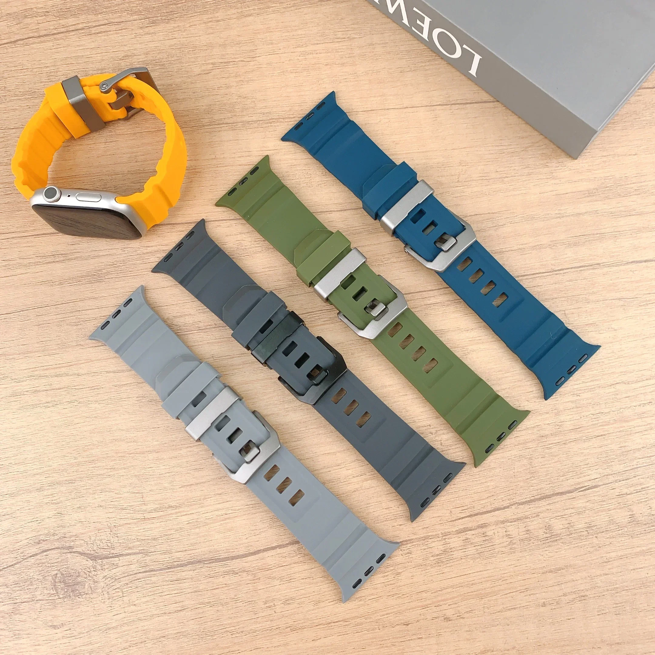 Sport-Silikonarmband für Apple Watch Ultra 2 10 9 8 7 6 SE 5 4 Titan-Metallarmband für iWatch 42 mm 44 mm 45 mm 46 mm 49 mm – Detail 8