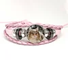 Therian Symbol Cat Wolf Fox Therian Pink Leather Bracelet Glass Cabochon Button Multilayer Bangles Wristband Gift 1