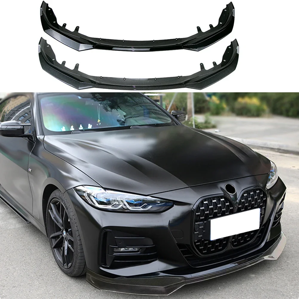 3 Stage Front Lip Splitter Spoiler Side Lower Splitters Body Kit For BMW 4 Series G22 2 Doors Coupe +