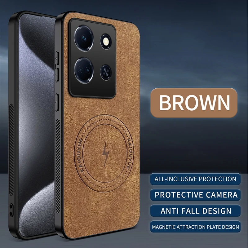 Luxury Matte Soft Leather Phone Case with Bumper Protection and Shockproof Magnetic Cover