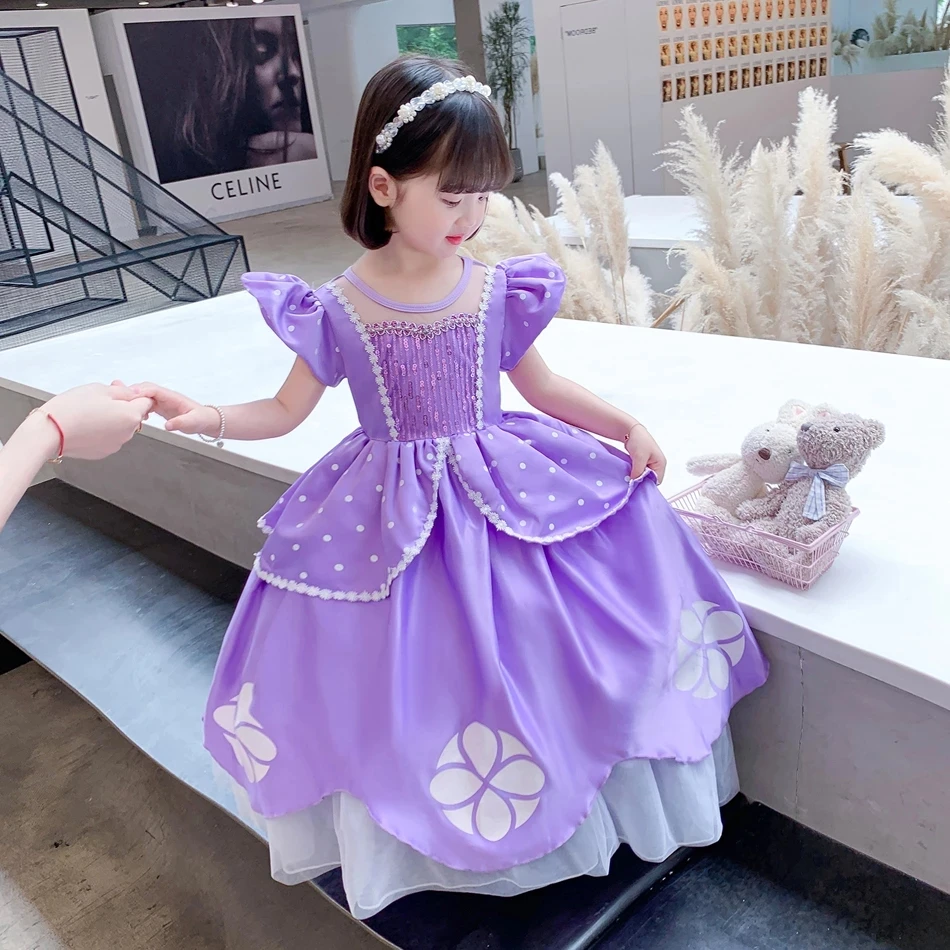 Princesa sofia vestido menina o primeiro disney desenhos animados papel  jogando roupas carnaval halloween cosplay suprimentos crianças vestidos  elegantes - AliExpress