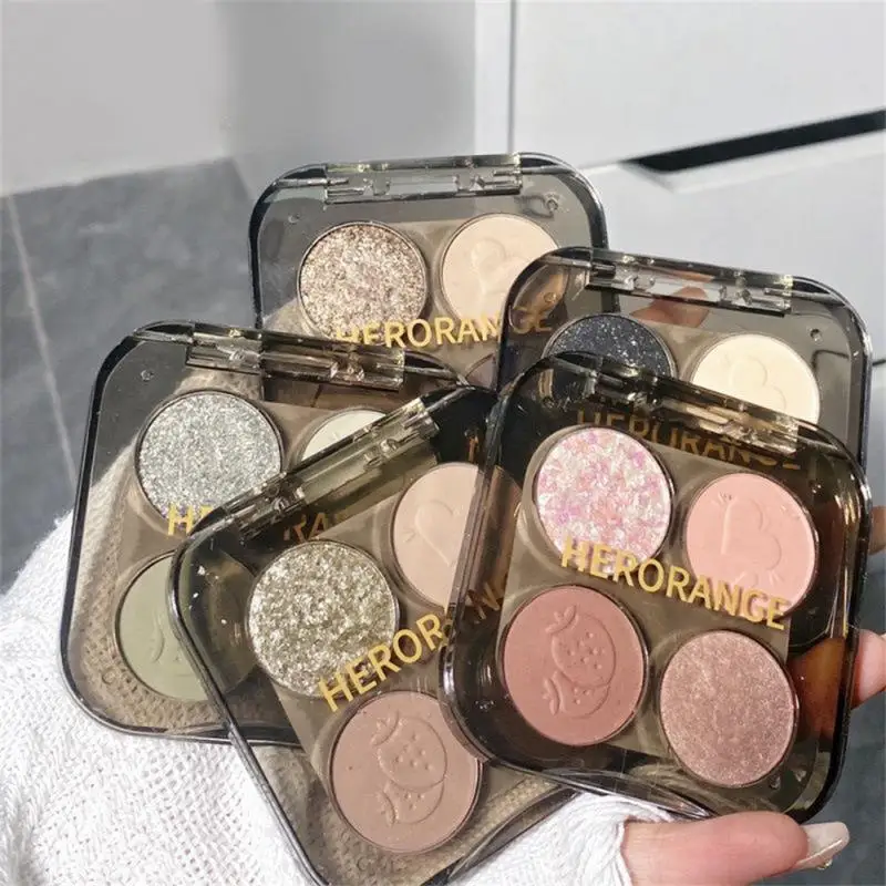 

Четырехцветные тени для век, один лист для многоцелевого макияжа, Четырехцветные косметические тени для век, высокая прочность, макияж