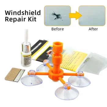 Kit di riparazione per parabrezza, set di strumenti per la riparazione del vetro dell'auto, riparazione rapida di vetri auto incrinati, sigillante in resina, lucidatura fai-da-te dello schermo del finestrino dell'auto