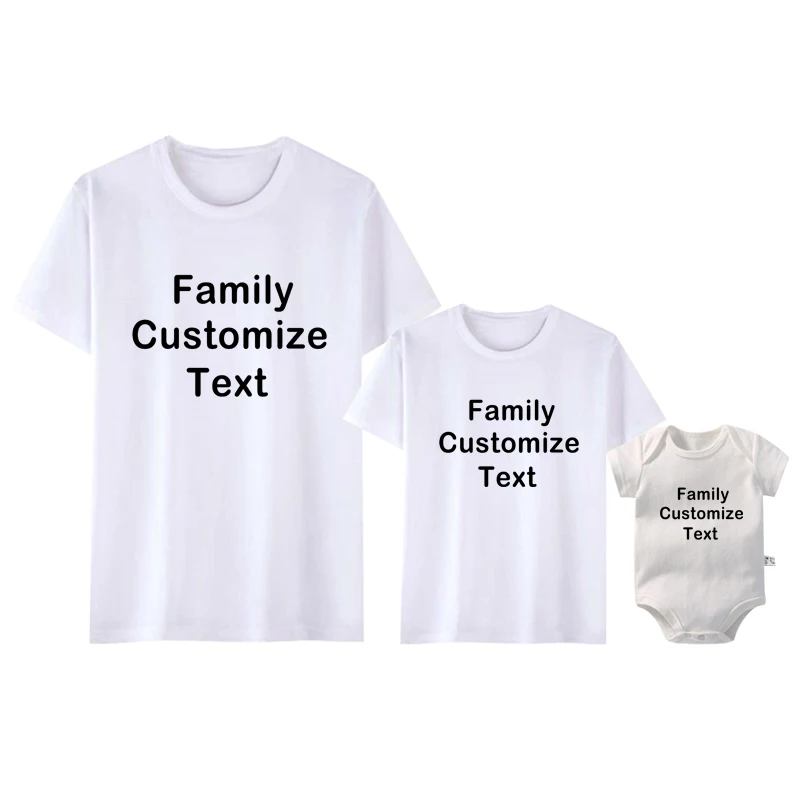 Custom Family Shirt Personalized Family T-shirts Custom Text on Shirt Cotton Unisex Tshirts Daddy Mommy Kids Shirt Baby Bodysuit 3
