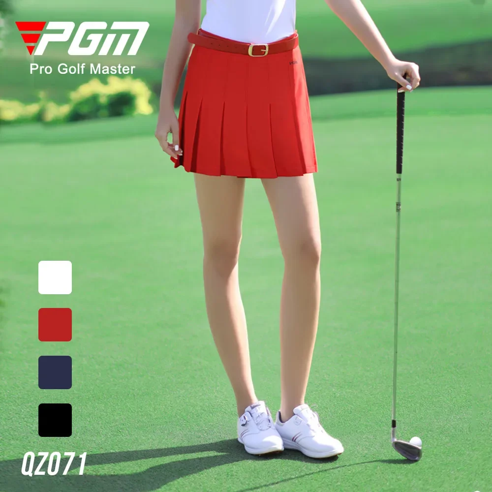 PGM Women Golf Skirts Autumn Women'S Casual Pleated Skirt Athletic Sports Short Skorts Ladies Girl Anti-Exposure QZ071