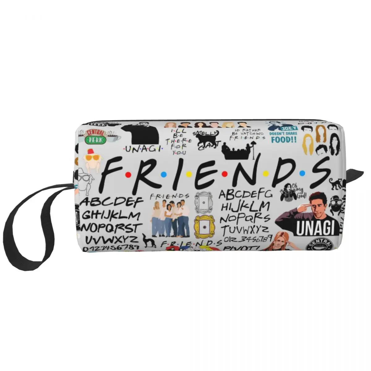 

Friends TV Show American Makeup Bags Cartoon Central Perk Men Cosmetic Bag Trendy Travel Pouch for Purse Storage