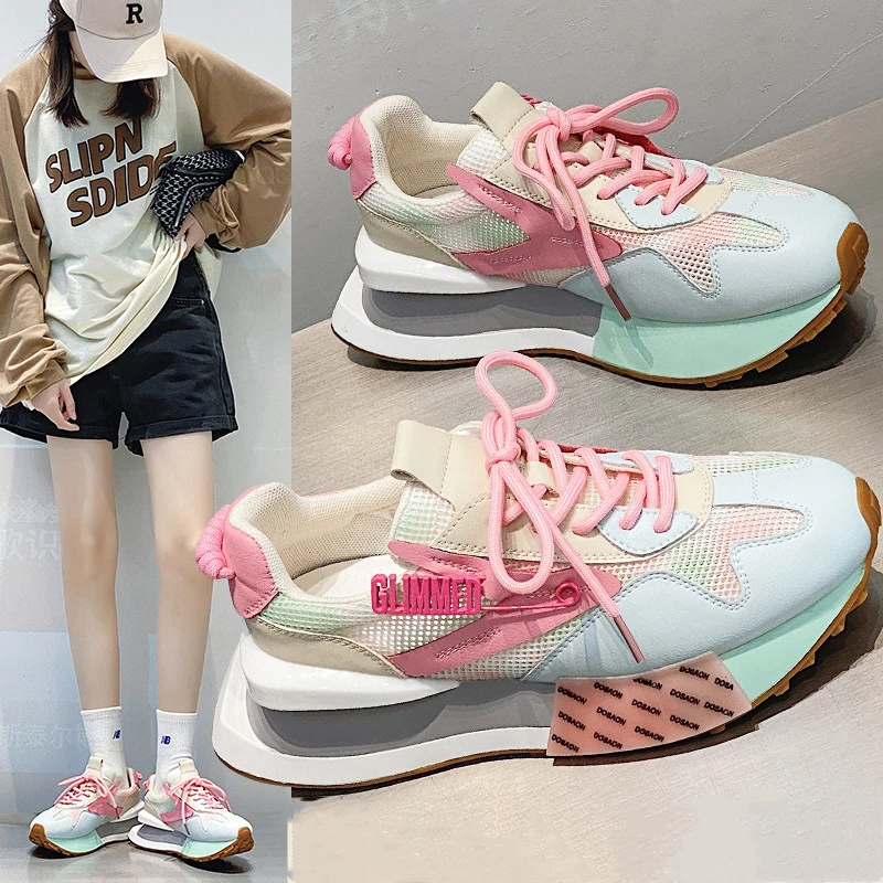 

Women's Chunky Platform Sneakers Breathable Comfort Running Tennis Fitness Gym Jogging Walking Casual Sports Shoes