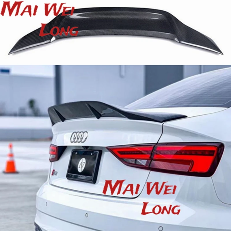 

Carbon Fiber Spoiler For Audi A3 S3 RS3 2014 2015 2016 2017 2018 High Quality R Style Spoilers Auto Accessories By EMS