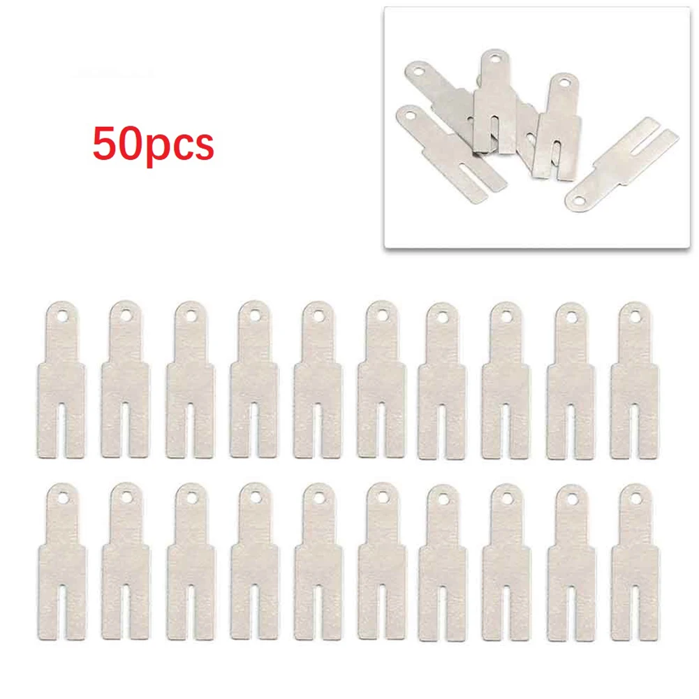 50 Pcs Y Shaped Nickel Sheets Battery Connection Nickel Plated Steel Strip 5.7*20mm For Spot Welder Welding Soldering Tools