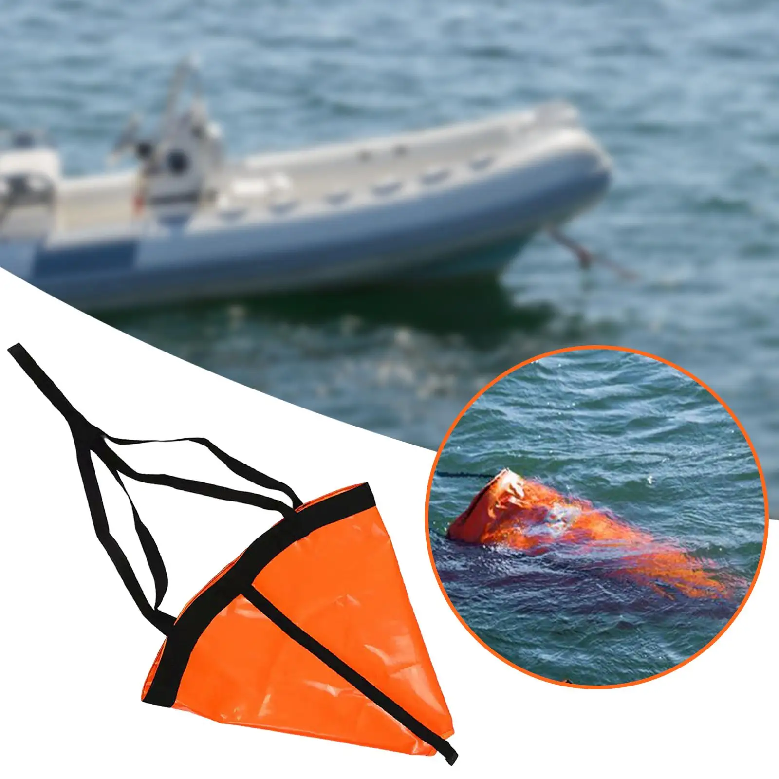 Sea Drogue Anchor Buoy Lightweight Boat Bag Tow Rope Anchor for Power Boat Boat Sail Boat Inflatable
