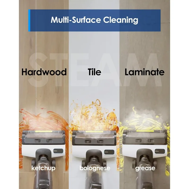 Tineco iFLOOR 5 Steam Wet Dry Vacuum All-in-one, Steam Mop Hardwood Floor Cleaner Great for Sticky Messes, 248℉ High-temp 6