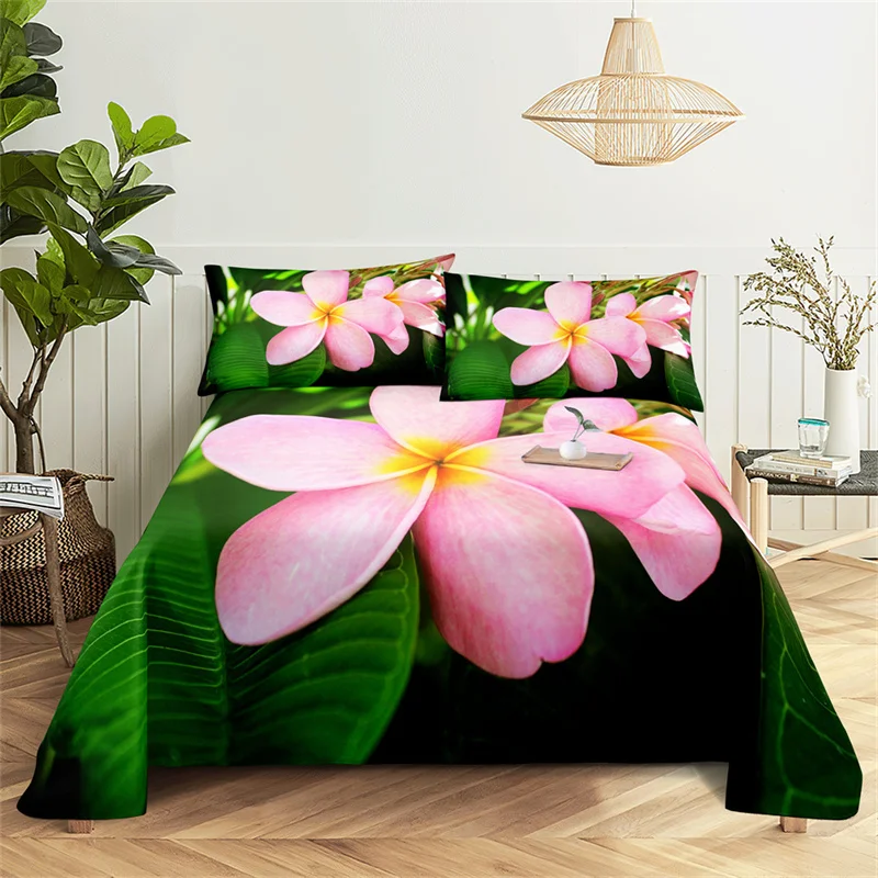 

Pink Flowers Queen Sheet Set Girl Lovers Room Rose Bedding Set Bed Sheets and Pillowcases Bedding Flat Sheet Bed Sheet Set