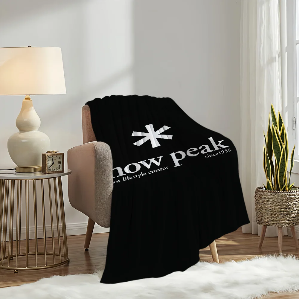 Fashion Outdoor S-Snow Peak Logo Blanket Soft Plush Nap Sofa rug for Living Room Warm Bedroom Birthday Home Travel Kid Gifts 2
