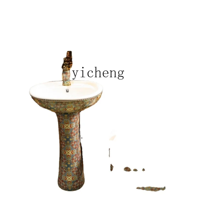 

Xl Ceramic Column Type Washbasin Vertical Hand Washing Integrated Pedestal Basin Sets