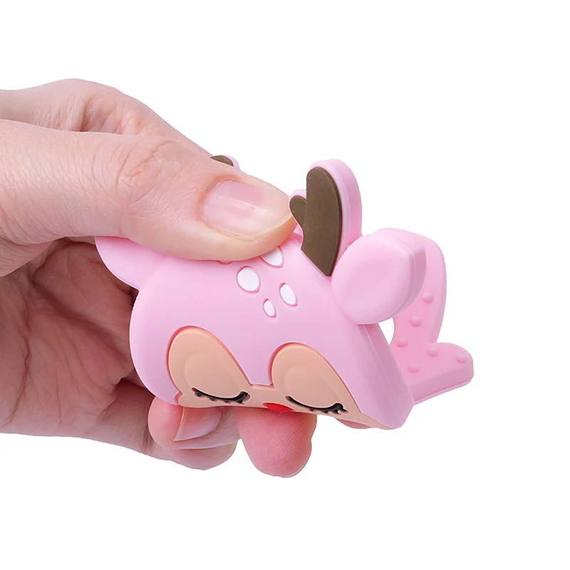 1PC Cartoon Animal Baby Silicone Teether Elephant Owl Giraffe Baby Teething Toy Accessories For Pacifier Chains BPA Free