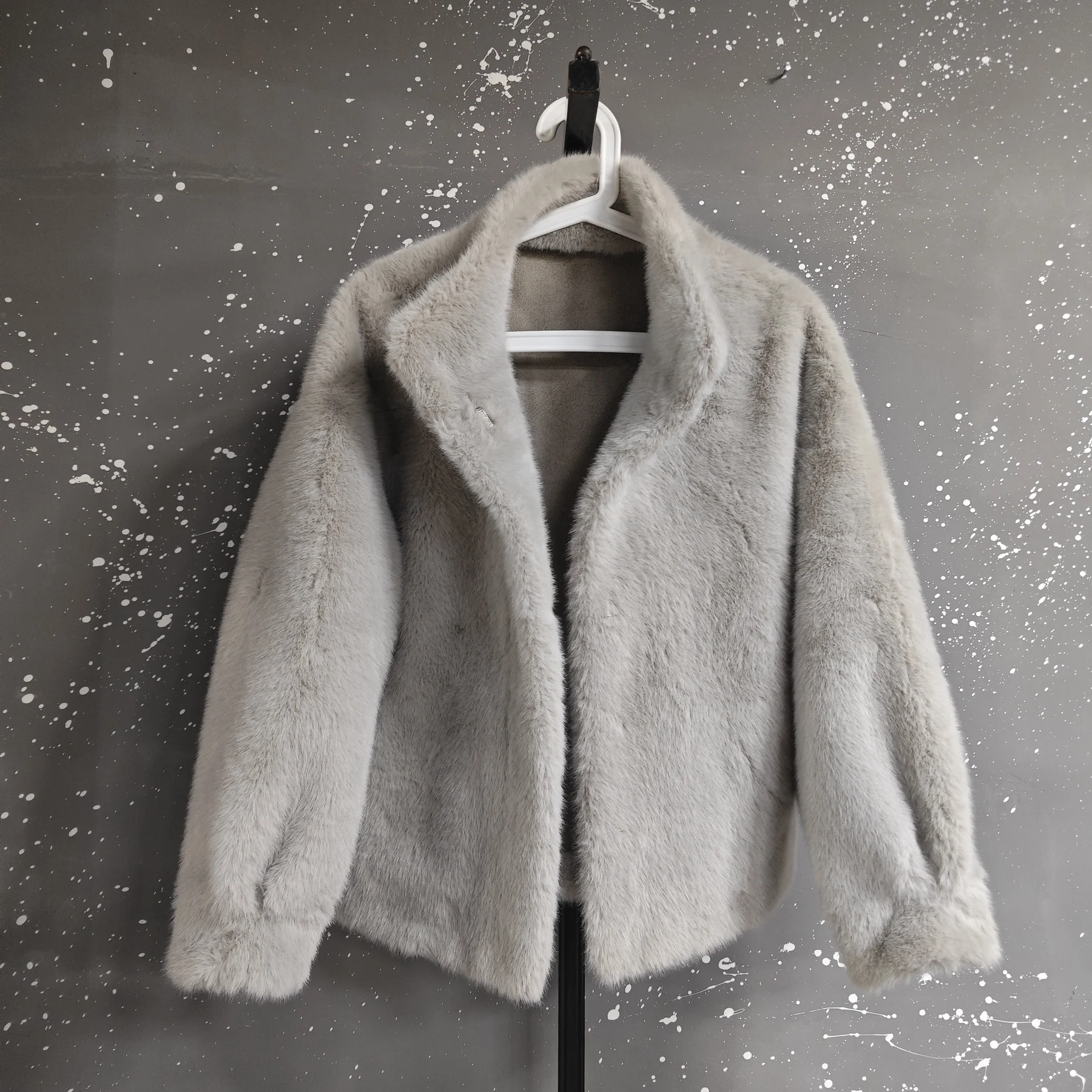 LANMREM Eco-friendly Mink Fur Windproof Stand Collar Faux Mink Coat For Women Warm Winter Thick Jackets With Pockets 2DB5167