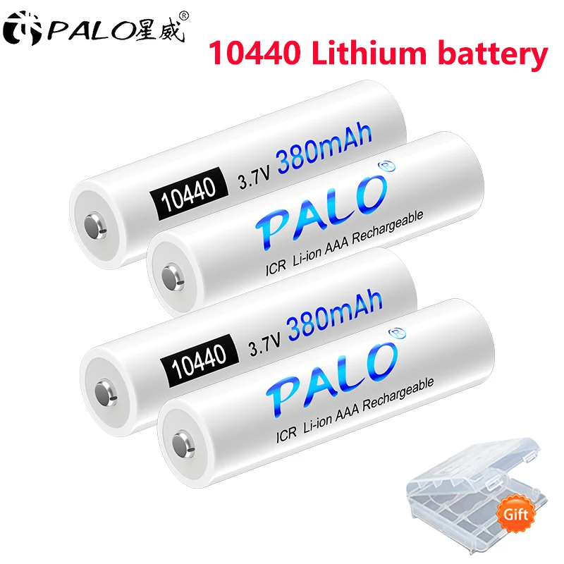 350mah Li Ion Batteries 16-Pack AAA Rechargeable Lithium Batteries 10440  3.7V For LED Flashlights & More Demonfire Batteries