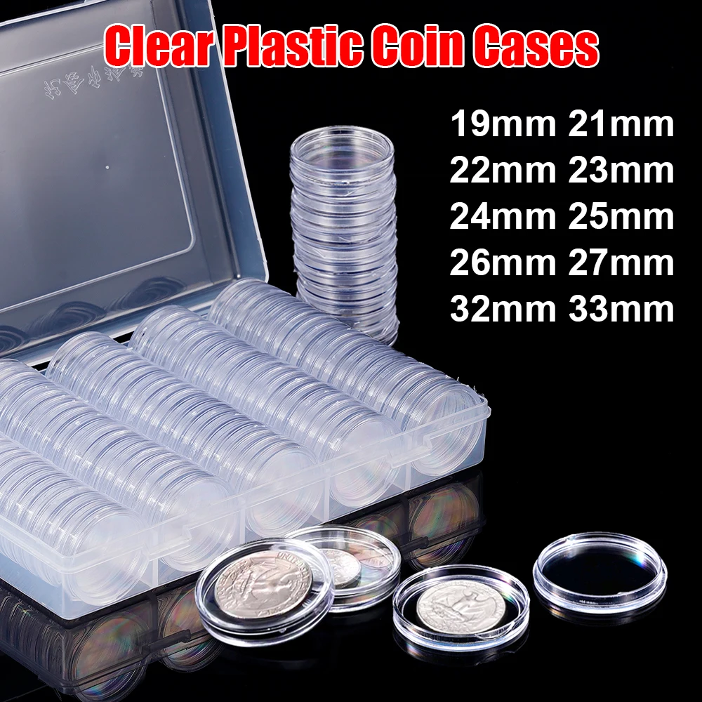 Coins Protection Box Container Coin Collecting Box Case Coin Cases