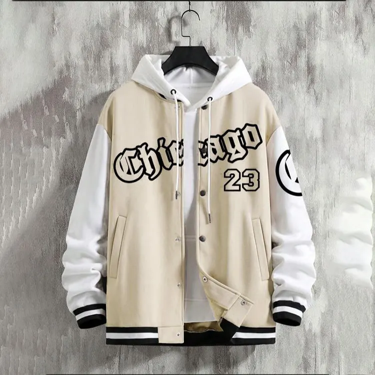 Men's Jacket Coat Letter Printed  Wear Men Baseball Jacket Casual Long Sleeve Stand Jackets Men's Coats Sweatshirts Outerwear the walking dead baseball jacket men women jacket harajuku baseball jacket boys girls sweatshirts jackets